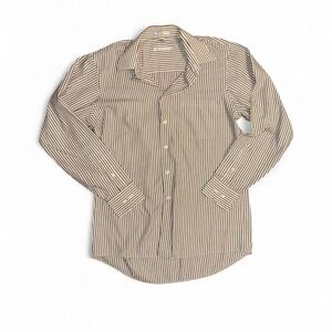 Men’s Geoffrey Beene brown & white striped button up shirt - Size M